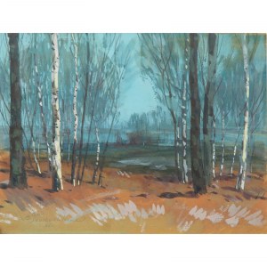 Basile Poustochkine (1893 – 1973) Krajobraz z drzewami, 1966