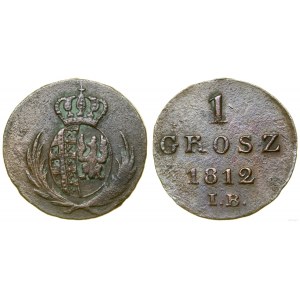 Polska, 1 grosz, 1812 IB, Warszawa