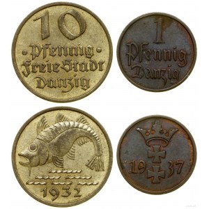 Poland, set: 1 fenig 1937 and 10 fenigs 1932, Berlin