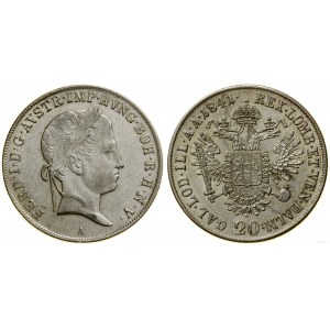 Austria, 20 krajcars, 1841 A, Vienna