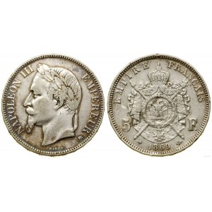 Francia, 5 franchi, 1868 BB, Strasburgo