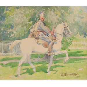 Zygmunt Rozwadowski (1870 Lwów - 1950 Zakopane), Trębacz 1 Pułku Ułanów Legionów Polskich-Beliniak, 1917