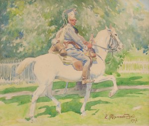 Zygmunt Rozwadowski (1870 Lwów - 1950 Zakopane), Trębacz 1 Pułku Ułanów Legionów Polskich-Beliniak, 1917