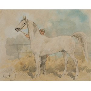 Juliusz Kossak (1824 Nowy Wiśnicz-1899 Kraków), W stajni, 1894