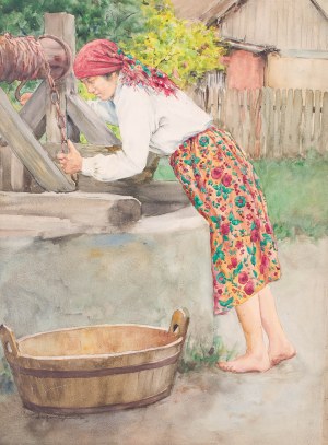 Aleksander Augustynowicz (1865 Iskrzynia - 1944 Warszawa), Dziewczyna przy studni