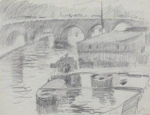 Stanisław Czajkowski (1878 Warszawa - 1954 Sandomierz), Most na Sekwanie, 1912