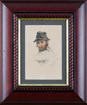 Tadeusz Rybkowski (1848 Kielce - 1926 Lwów), Portret Żyda w kapeluszu, 1891