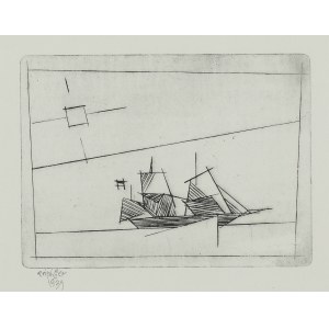 Lyonel Feininger (1871 Nowy Jork - 1956 tamże), Żaglowiec, 1939