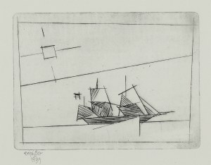 Lyonel Feininger (1871 Nowy Jork - 1956 tamże), Żaglowiec, 1939