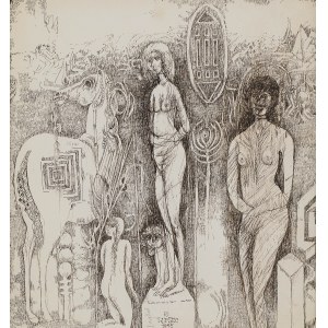 Ryszard Stryjec (1932 Lipniszki k. Lidy-1997 Gdańsk), Scena symboliczna, 1995