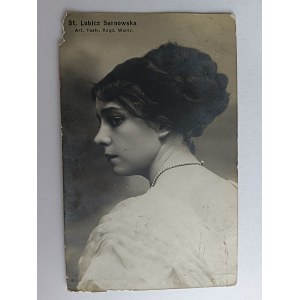 CARTE POSTALE ACTRICE DE WARSAW, STANISLAWA LUBICZ SARNOWSKA, 1914