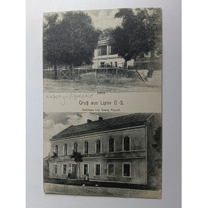 POSTCARD LUBOTIN LIPTIN, KIETRZ, GŁUBCZYCE, OPOLE, GEORG MOASEK, PRE-WAR
