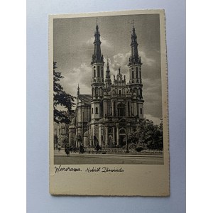 CARTE POSTALE ÉGLISE DU SAUVEUR DE VARSOVIE, AVANT-GUERRE 1937, TIMBRE, CACHET DE LA POSTE