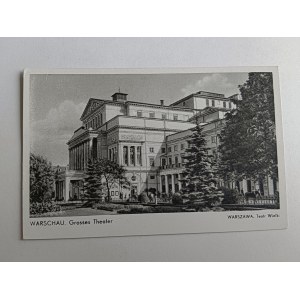 CARTE POSTALE VARSOVIE, GRAND THÉÂTRE DE VARSOVIE, 1941, GG