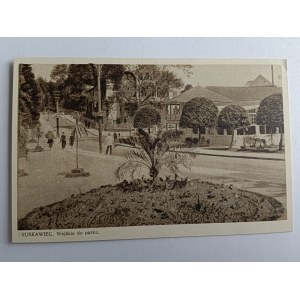 POSTCARD TRUSKAWIEC ENTRANCE TO THE PARK PRE-WAR 1933