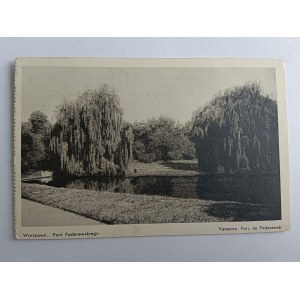 CARTE POSTALE VARSOVIE, PARC PADEREWSKIEGO, 1939, TIMBRE, CROIX GAMMÉE