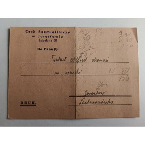 BON D'IMPRESSION JAROSLAW, GUILDE DE L'ARTISANAT 1941