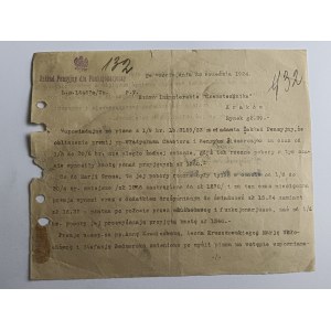 LWÓW, ZAKŁAD PENSYJNY DLA FUNKCJONARIUSZY, PISMO 1924 R, KRAKÓW
