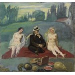 Józef UNIERZYSKI (1863-1948), Śniadanie na trawie [Miłość ziemiańska i niebiańska]