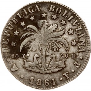 Bolivia 8 Soles 1861 PTS FJ