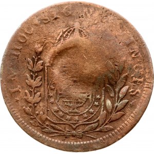 Brazil 20 Reis 1828 R Countermarked 80 Reis