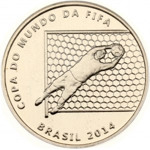 Brazil 2 Reais 2014 FIFA World Cup 2014 - Saving the Ball ANACS MS 67 DCAM