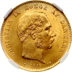 Dánsko 20 korún 1876 CS NGC MS 64