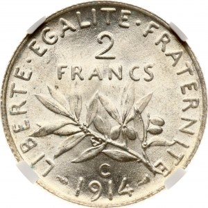 France 2 Francs 1914 C NGC MS 64