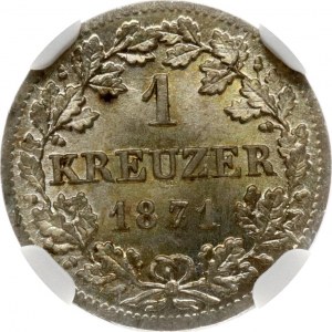 Bavaria 1 Kreuzer 1871 NGC MS 65