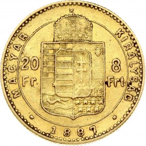 Ungheria 20 Franchi - 8 Fiorini 1887 KB