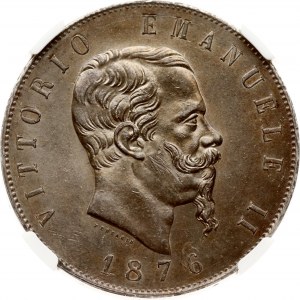 Italy 5 Lire 1876 R NGC UNC DETAILS