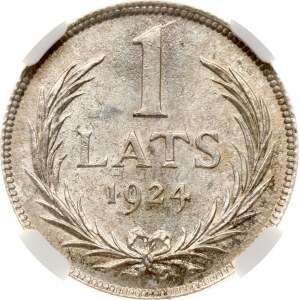 Lotyšsko 1 Lats 1924 NGC MS 64