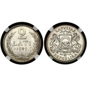 Latvia 2 Lati 1925 NGC MS 63