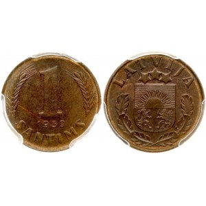 Latvia 1 Santims 1939 PCGS MS 64 BN MAX GRADE
