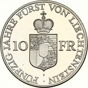 Liechtenstein 10 Franken 1988 Anniversary of Reign