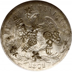 Mexico Peso 1871 Pi O NGC CHOPMARKED.