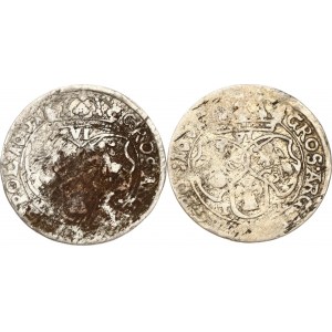 Poland Szostak 1661 TT (R) Lot of 2 coins