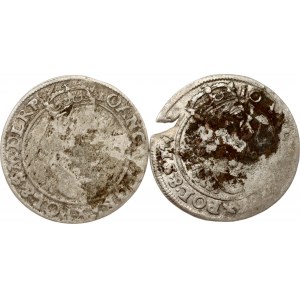 Poland Szostak 1663 AT & 1666 AT Lot of 2 coins