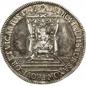 Saxony 1/2 Taler 1742 Vicariat (R3)