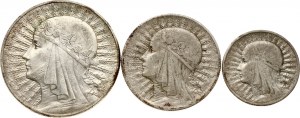 Polen 2 - 10 Zlotych 1932 & 1934 Lot von 3 Münzen