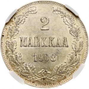 Russia For Finland 2 Markkaa 1908 L NGC MS 61