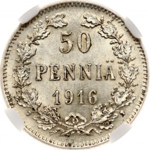 Russia For Finland 50 Pennia 1916 S NGC MS 63