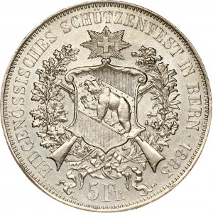Switzerland 5 Francs 1885 Bern Shooting Festival