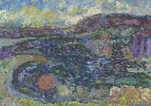 Marek Eugeniusz Czarnołęski, „Wisła w Kazimierzu Dolnym ze skarpy, spod baszty zamkowej” 2021/ 2022