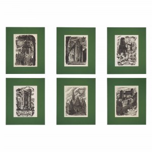 Stanislaw Raczynski (1903-1982), Set of 6 woodcuts from the series Monuments of Poland