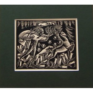 Władysław SKOCZYLAS (1883-1934), Hunting, from the series: Legends of the Tatra Mountains.