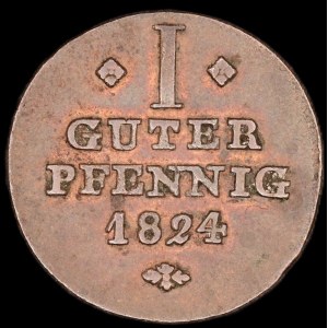 Germany. Schaumburg Lippe 1 Guter Pfennig 1824