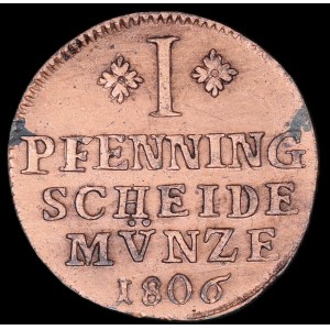 Germany. Brunswick Wolfenbüttel 1 Pfenning 1806