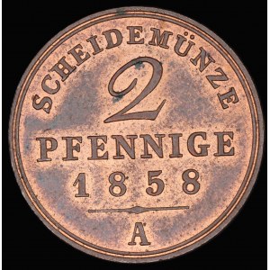 Germany. Schaumburg Lippe 2 Pfennige 1858 A