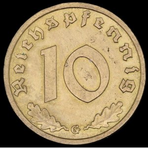 Germany. Third Reich 10 Reichspfennig 1938 G Karlruhe